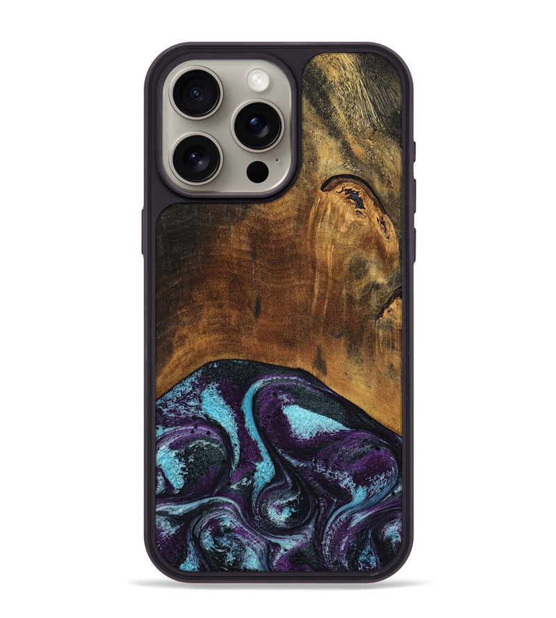 iPhone 15 Pro Max Wood Phone Case - Maxim (Purple, 797418)
