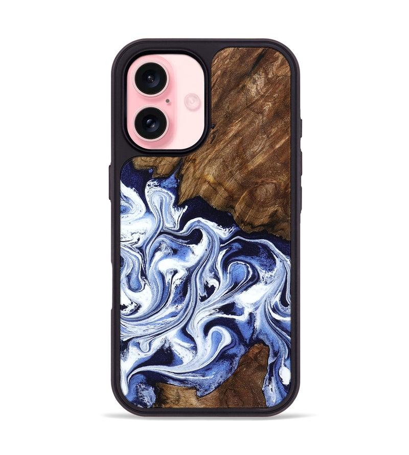 iPhone 16 Wood Phone Case - Shirley (Blue, 797501)