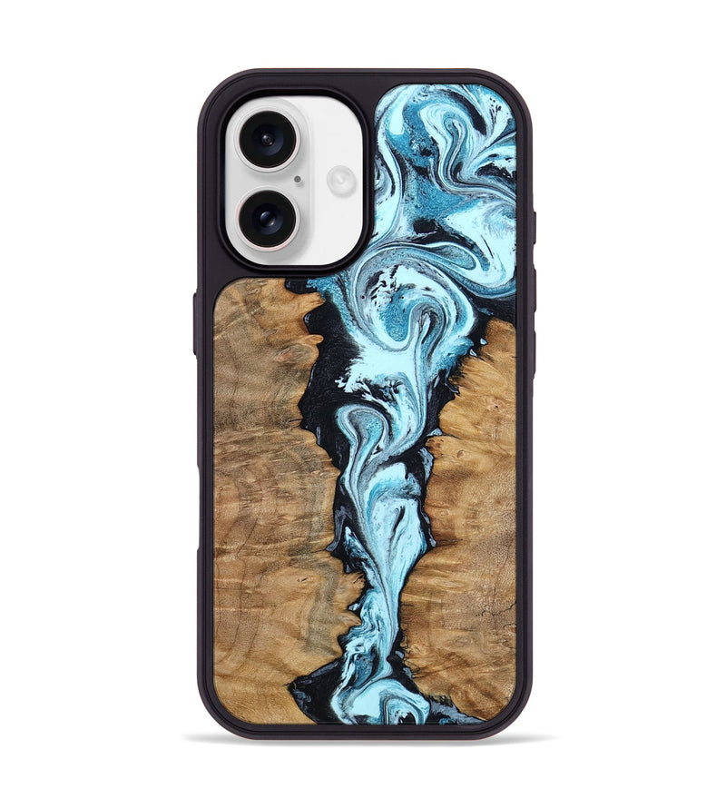 iPhone 17 Wood Phone Case - Kamiyah (Blue, 797502)