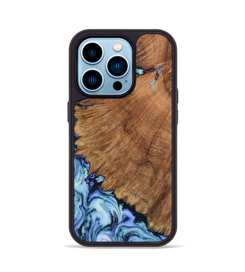 iPhone 14 Pro Wood Phone Case - Vito (Blue, 797504)