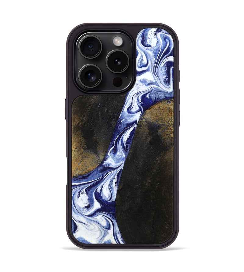 iPhone 16 Pro Wood Phone Case - Kaleena (Blue, 797506)