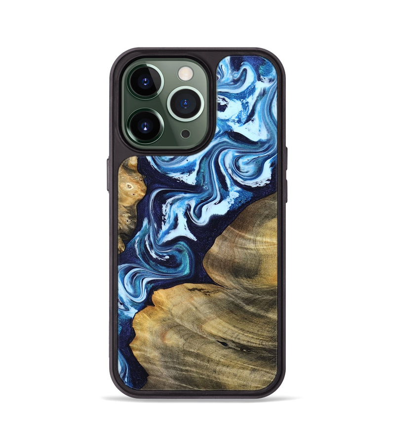 iPhone 13 Pro Wood Phone Case - Shaylee (Blue, 797508)