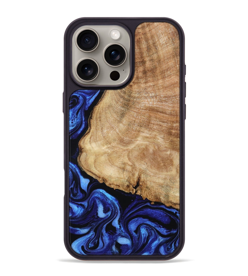iPhone 16 Pro Max Wood Phone Case - Finley (Blue, 797510)