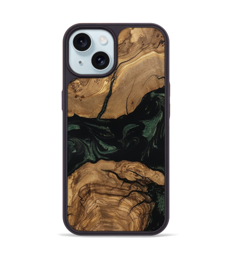 iPhone 15 Wood Phone Case - Kale (Ancient Olive, 797618)