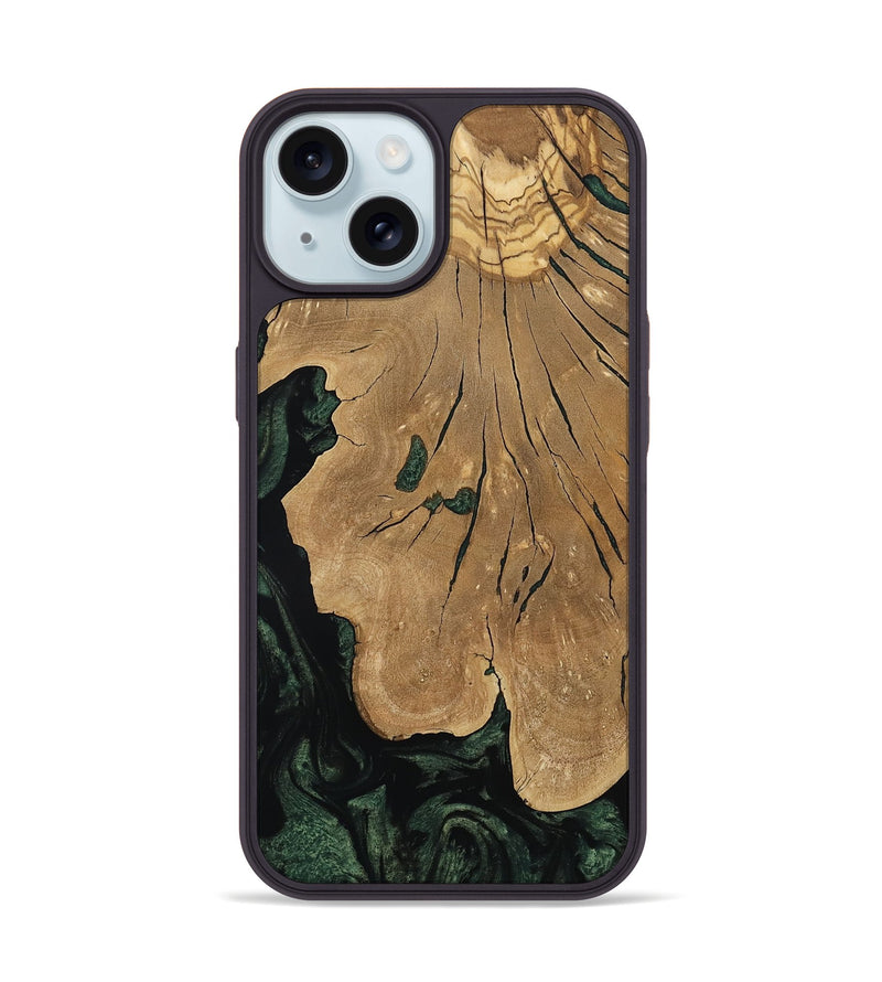 iPhone 15 Wood Phone Case - Aries (Ancient Olive, 797649)