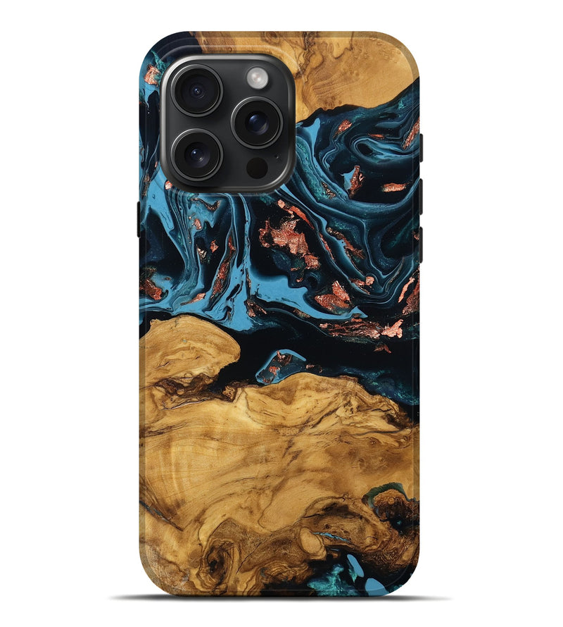iPhone 16 Pro Max Wood Live Edge Phone Case - Andria (Ancient Olive, 797675)