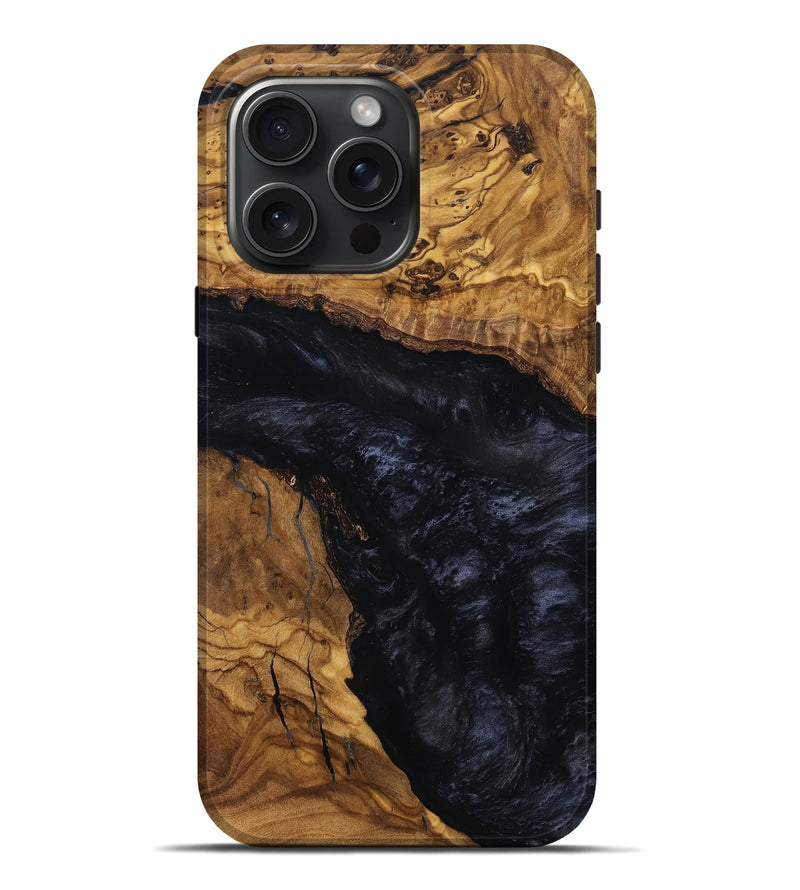 iPhone 16 Pro Max Wood Live Edge Phone Case - Leon (Ancient Olive, 797677)
