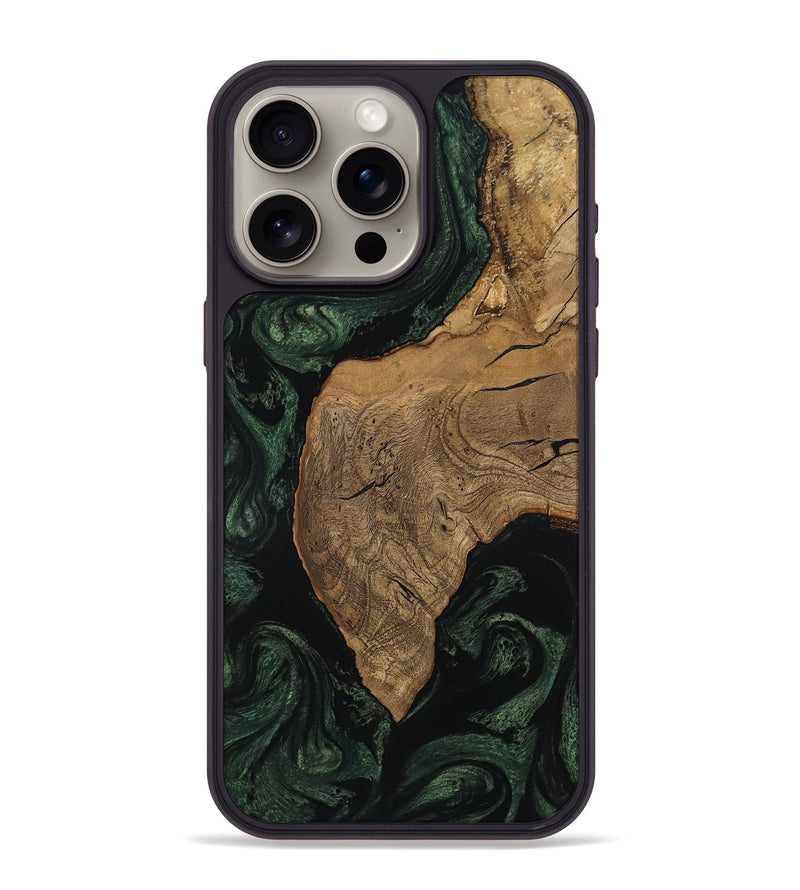 iPhone 15 Pro Max Wood Phone Case - Aleah (Ancient Olive, 797703)