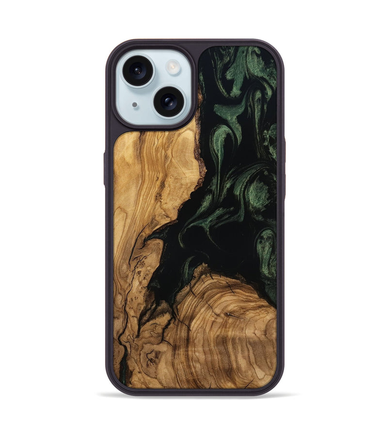 iPhone 15 Wood Phone Case - Jaquan (Ancient Olive, 797735)