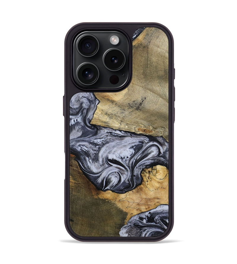 iPhone 16 Pro Wood Phone Case - Ahmad (Black & White, 797774)