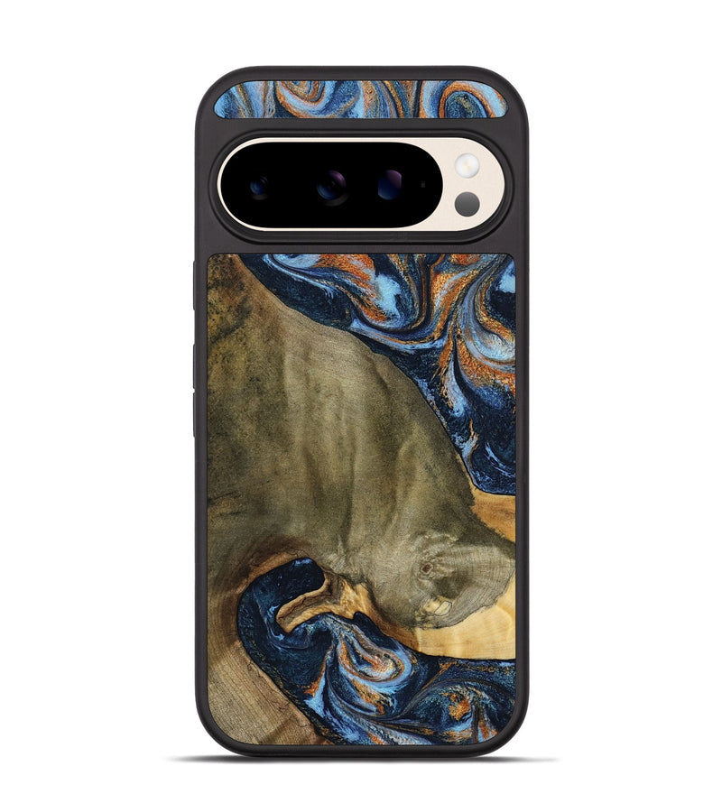 Pixel 10 Pro Wood Phone Case - Georgie (Teal & Gold, 797788)