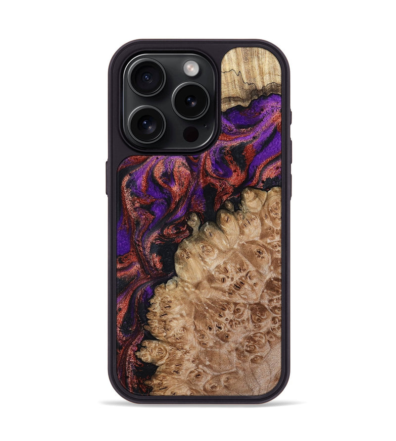 iPhone 15 Pro Wood Phone Case - Hugh (Purple, 797798)