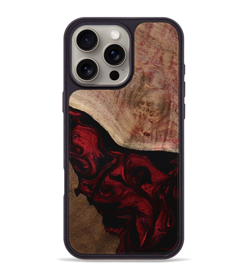 iPhone 16 Pro Max Wood Phone Case - Dayna (Red, 797801)