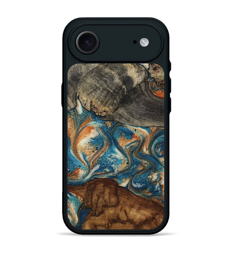 iPhone 17 Air Wood Phone Case - Gayle (Teal & Gold, 797821)