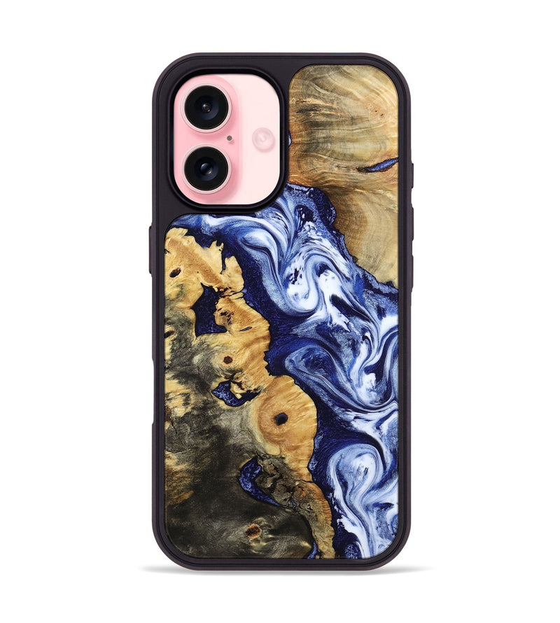 iPhone 16 Wood Phone Case - Louann (Blue, 797823)