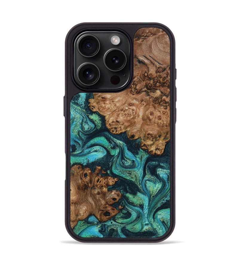 iPhone 16 Pro Wood Phone Case - Brayden (Green, 797826)