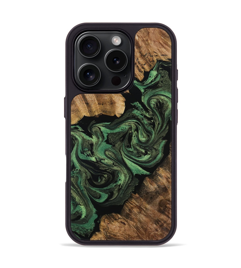 iPhone 16 Pro Wood Phone Case - Ryan (Green, 797827)