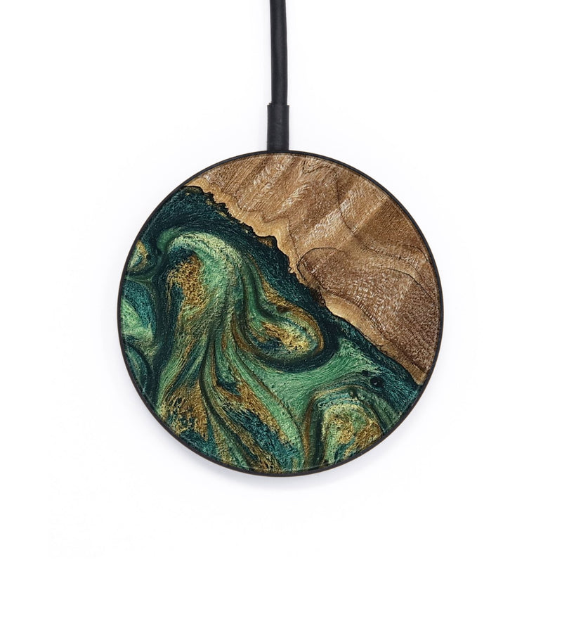Circle Wood Wireless Charger - Taniya (Green, 797830)