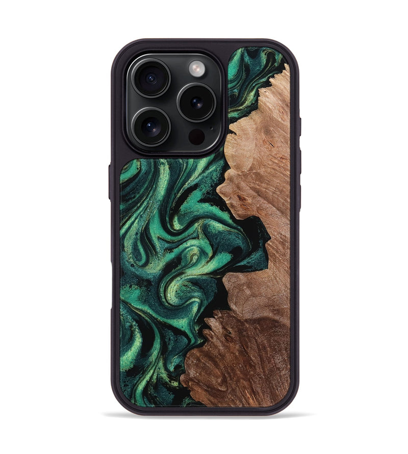 iPhone 16 Pro Wood Phone Case - Jayne (Green, 797832)