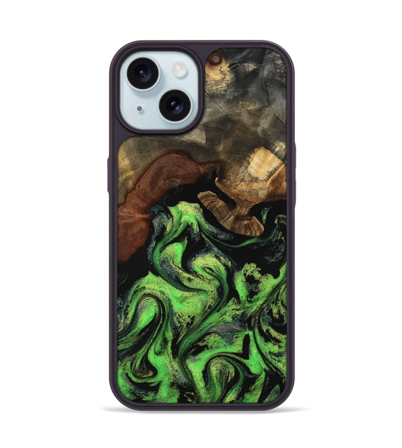 iPhone 15 Wood Phone Case - Cayden (Green, 797833)