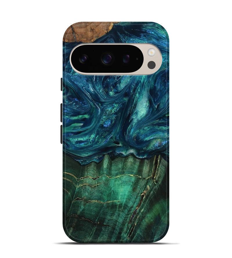 Pixel 9 Pro Wood Live Edge Phone Case - Jordyn (Green, 797836)