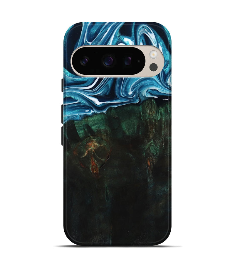 Pixel 10 Pro Wood Live Edge Phone Case - Gino (Blue, 797841)