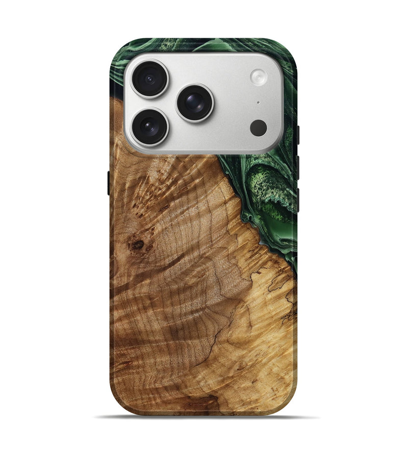 iPhone 17 Pro Wood Live Edge Phone Case - Bettie (Green, 797855)
