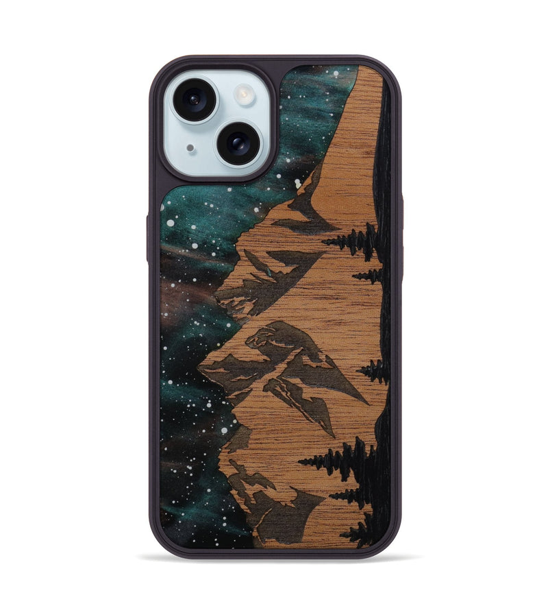 iPhone 15 Wood Phone Case - Tetons (Terrain)