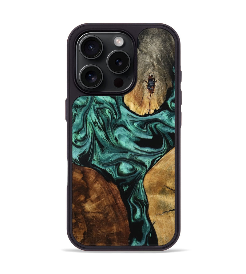 iPhone 16 Pro Wood Phone Case - Emmy (Green, 798100)