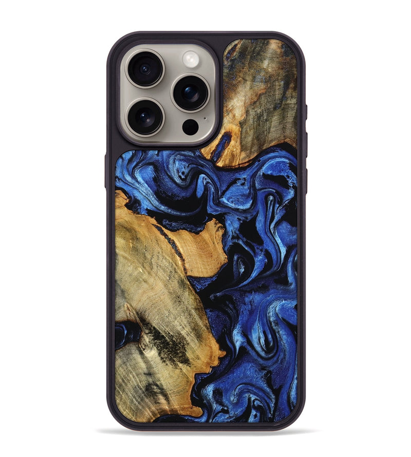 iPhone 15 Pro Max Wood Phone Case - Errol (Blue, 798119)