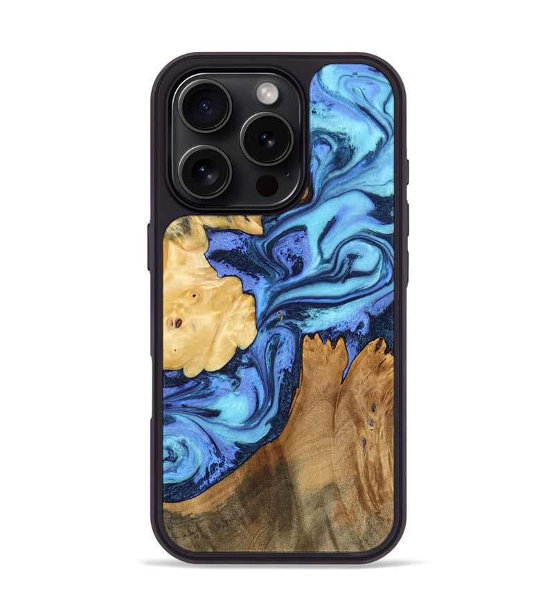 iPhone 16 Pro Wood Phone Case - Adyson (Blue, 798121)