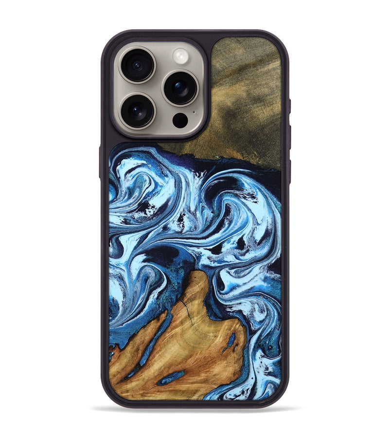 iPhone 15 Pro Max Wood Phone Case - Lyn (Blue, 798124)
