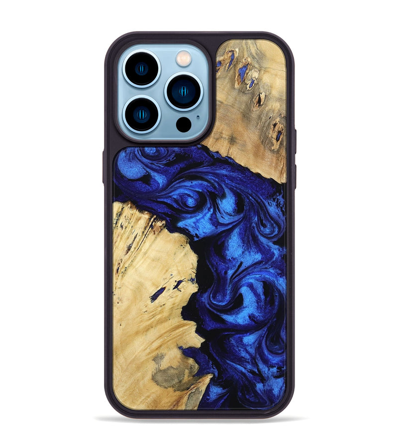 iPhone 14 Pro Max Wood Phone Case - Ava (Blue, 798125)