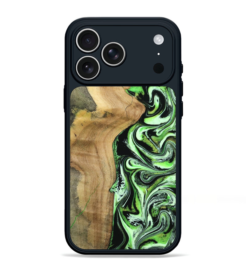 iPhone 17 Pro Max Wood Phone Case - Alijah (Green, 798136)