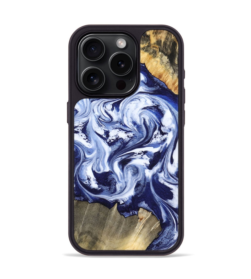 iPhone 15 Pro Wood Phone Case - Minta (Blue, 798137)