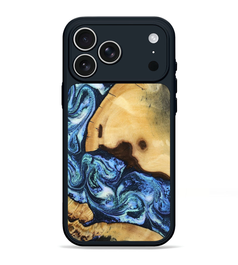 iPhone 17 Pro Max Wood Phone Case - Todd (Blue, 798141)