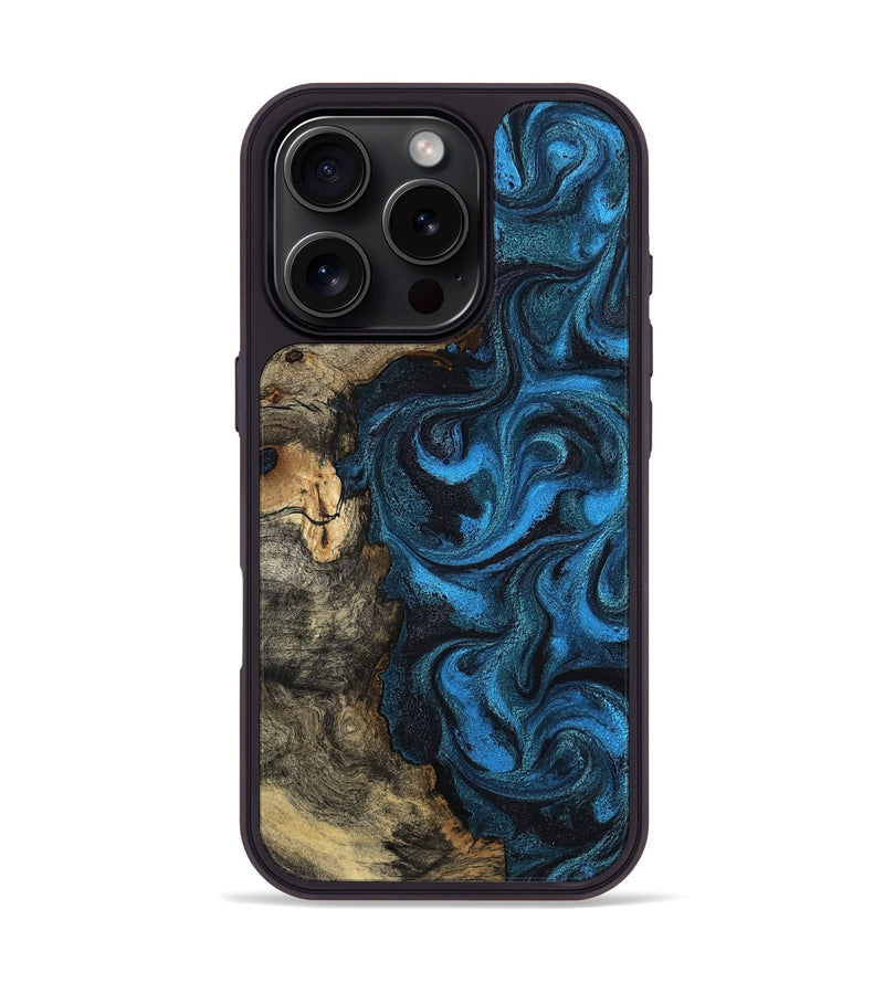 iPhone 16 Pro Wood Phone Case - Kennith (Blue, 798144)