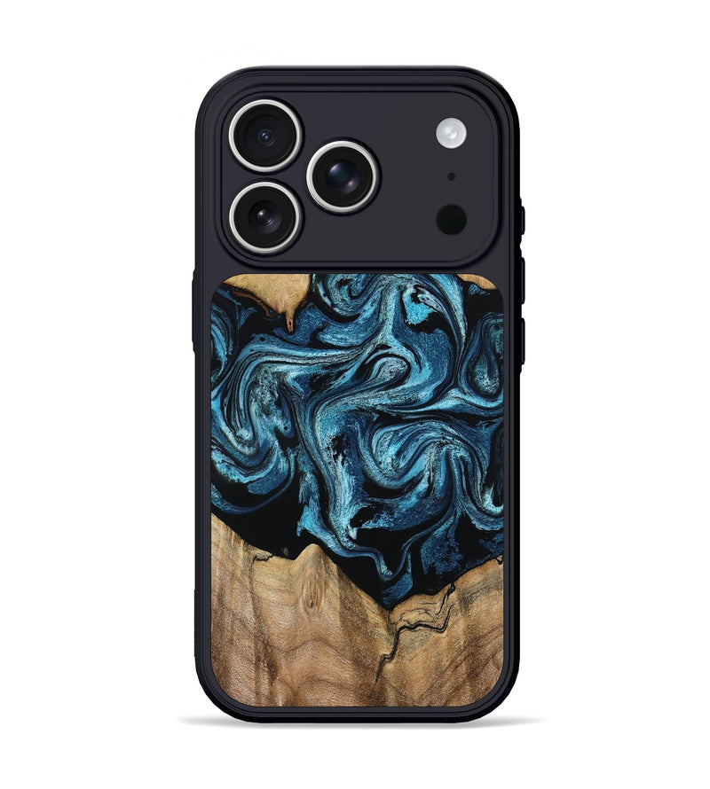 iPhone 17 Pro Wood Phone Case - Arielle (Blue, 798166)