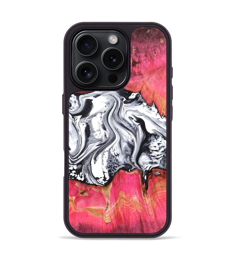 iPhone 16 Pro Wood Phone Case - Traci (Black & White, 798257)