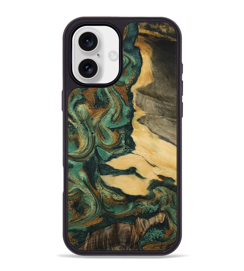 iPhone 16 Plus Wood Phone Case - Chelsea (Green, 798262)