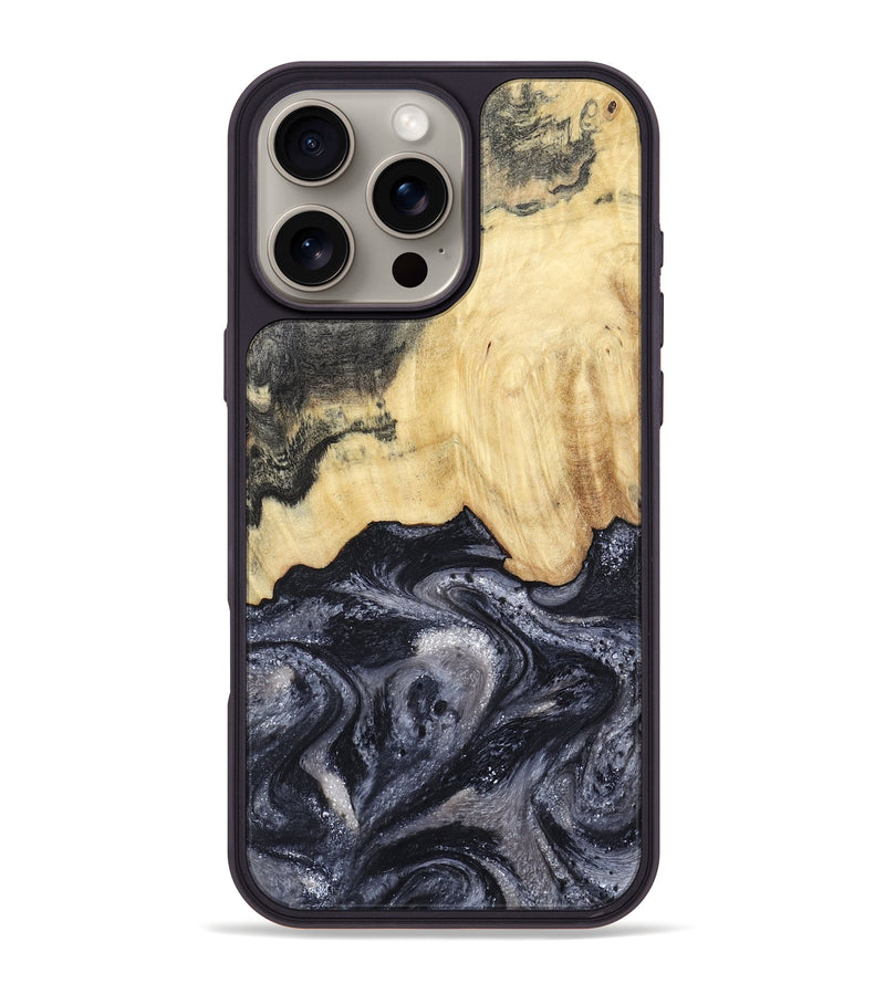 iPhone 16 Pro Max Wood Phone Case - Sloane (Black & White, 798282)