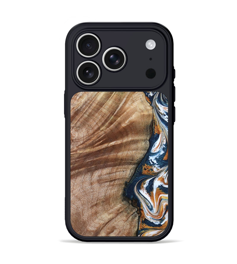 iPhone 17 Pro Wood Phone Case - Keilani (Teal & Gold, 798344)