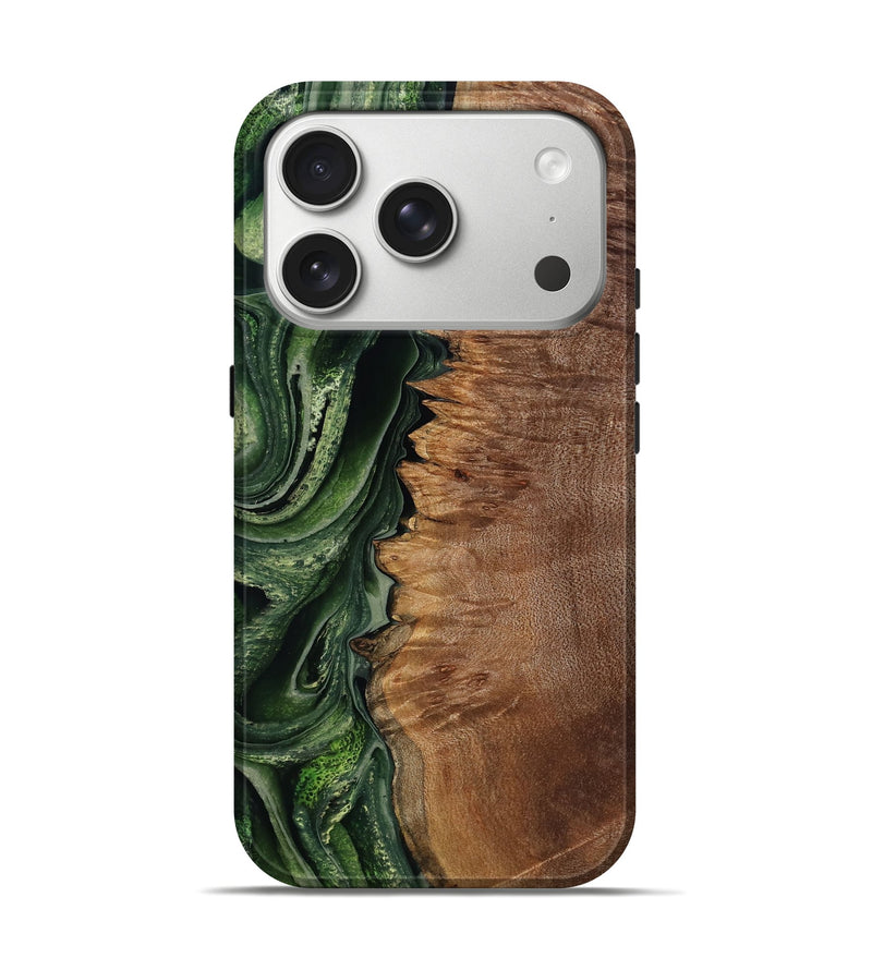 iPhone 17 Pro Wood Live Edge Phone Case - Nautica (Green, 798353)