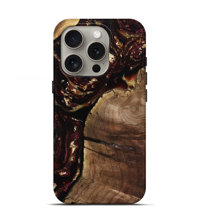 iPhone 16 Pro Wood Live Edge Phone Case - Darrell (Red, 798356)