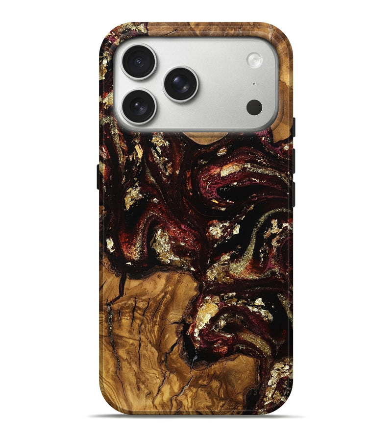 iPhone 17 Pro Max Wood Live Edge Phone Case - Jaheim (Red, 798365)