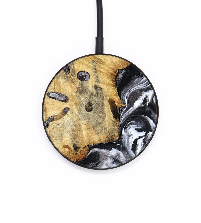 Circle Wood Wireless Charger - Erin (Black & White, 798379)