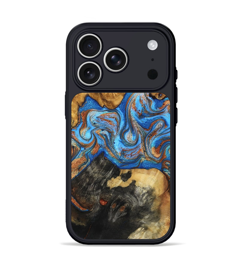 iPhone 17 Pro Wood Phone Case - Barbara (Teal & Gold, 798639)