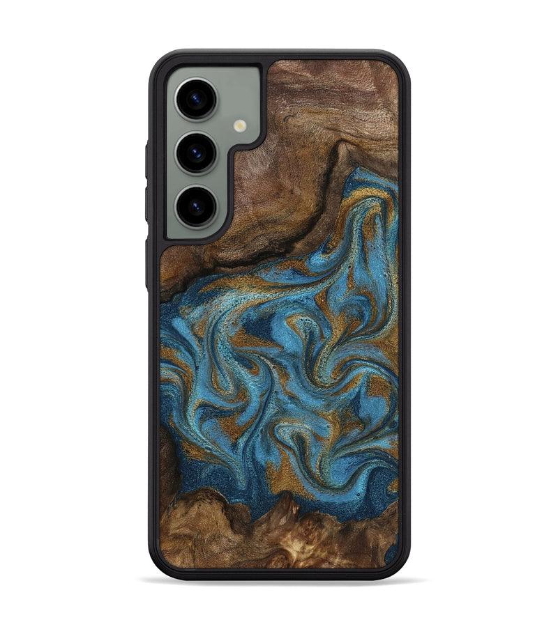 Galaxy S24 Plus Wood Phone Case - Tasha (Teal & Gold, 798647)