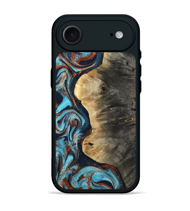 iPhone 17 Air Wood Phone Case - Nautica (Teal & Gold, 798671)