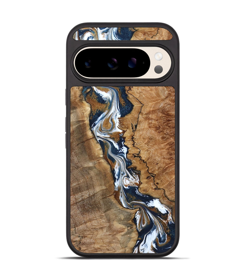 Pixel 10 Pro Wood Phone Case - Kaylyn (Teal & Gold, 798673)